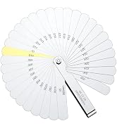 HDLNKAK Feeler Gauge 32 Blades, Straight Stainless Steel Thickness Gauge 0.0015-0.035'' (0.04-0.8...