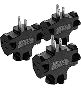 3-Pack 3 Way Plug Adapter, ETL Listed 3 Outlet Grounded Wall Outlet Splitter, 3 Prong Multi Outle...