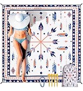 HIHOHO Beach Blanket Waterproof Sandproof Extra Large Beach Mat 79" X 83"/120"x108"for 1-8 Adults...
