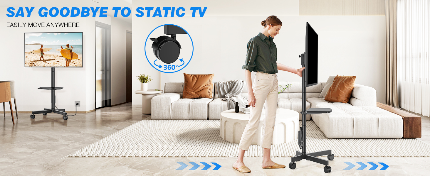Mobile TV Cart with Power Outlet