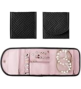 SUNRISING Travel Jewelry Organizer Case for Women, Foldable Jewelry Roll Pouch Bag with Portable ...