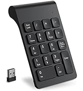 cimetech Wireless Numeric Keypad, 2.4G Portable Wireless Number Pad with USB Receiver, 18-Key Min...