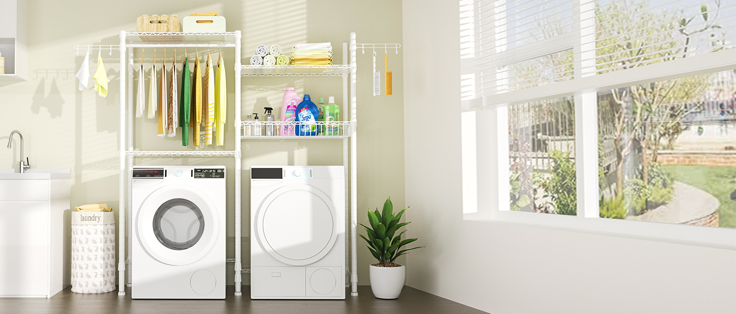 laundry room shelves organization