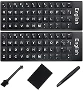 English Keyboard Stickers [5 in 1],Super Clear Large Print Bold White Letters on Black Background...