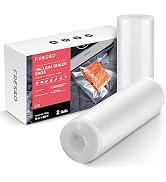 FRESKO 8"x20' Vacuum Sealer Bags for Food, 2 Rolls Customized Size Storage Bags with BPA Free, He...