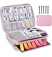 CNPOP Electronic Organizer Travel Case, Travel Cable Bag, Water Resistant, Double Layers Pouch fo...