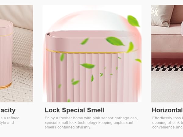 pink garbage can