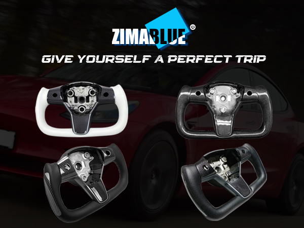 Yoke Steering Wheel for Model 3/Y-2017-2028 Personalized, Modified Real Carbon Fiber Steering Wheel