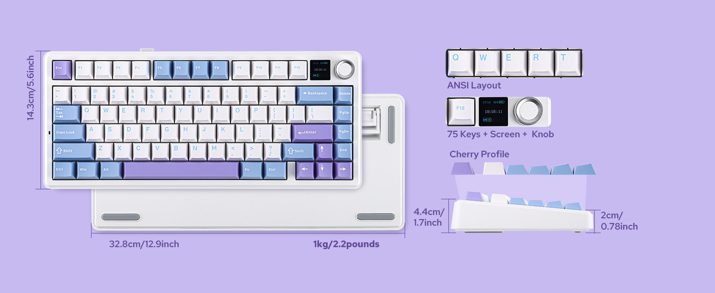 a computer keyboard with various parts and a mouse.