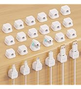 24 Pack Magnetic Cable Clip Organizer Cord Holder, Picozon Adhesive Cable Management, Wire Phone ...