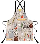 LshyMn Vegetable Apron,Cartoon Kitchen Cooking Ingredients Chili Wheat Ear Mushroom Pattern Print...