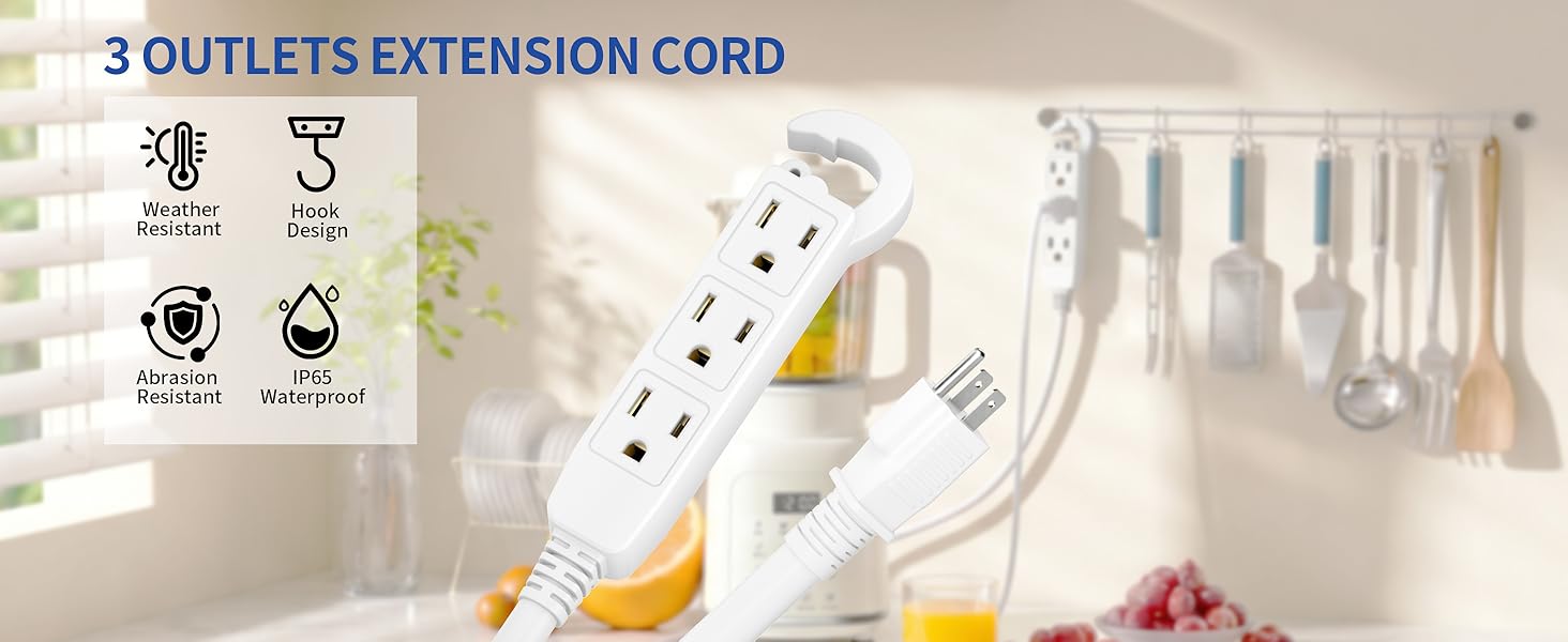 3 outlets extesion cord