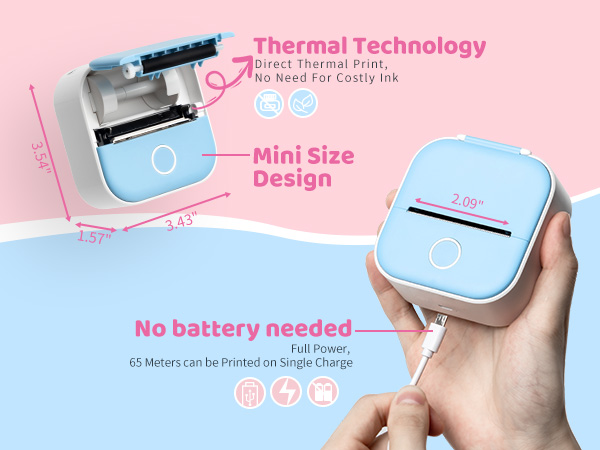 mini printerT02 Mini Sticker Printer - Wireless Sticker Maker Machine
