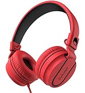 Rockpapa 950 Foldable Kids Headphones with Microphone, Lightweight Boys Girls On-Ear Headphones W...
