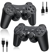 Controller 2 Pack for PS3 Wireless Controller for Sony Playstation 3, Double Shock 3, Bluetooth, ...
