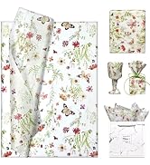 Floral Butterfly Wrapping Tissue Paper, 20 x 14 Inches, 60 Sheets
