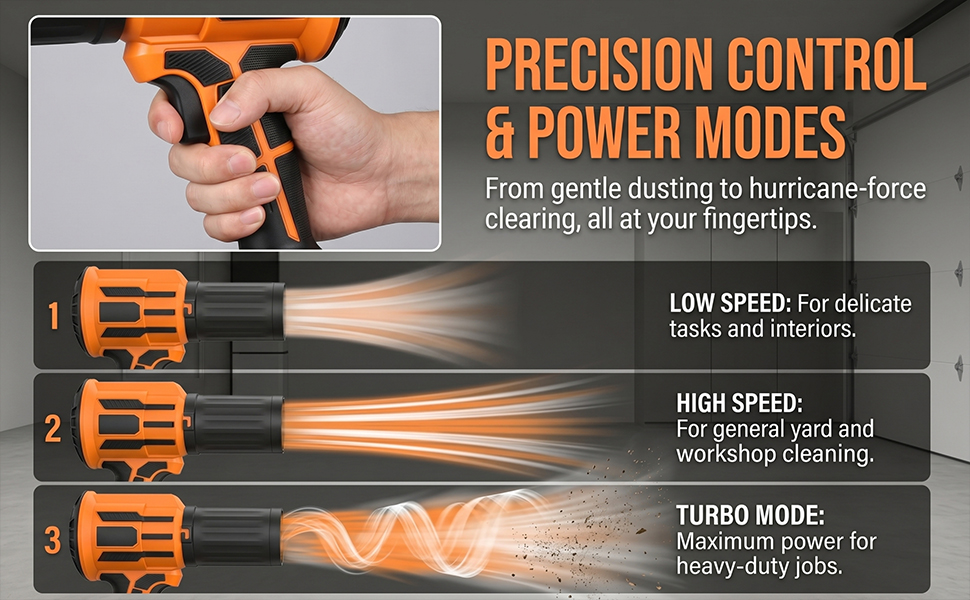 Electric Cordless Leaf Blower, 300,000 RPM Handheld Leaf Blower