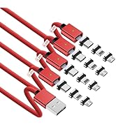 Magnetic Charging Cable 4-Pack [3.3/3.3/6.6/6.6ft], 3 in 1 Magnetic Phone Charger Cable, 480Mbps ...