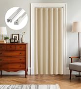 RYB HOME Door Curtain with Ceiling Track, Blackout Privacy Curtains for Doorway French Door Bedro...