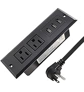 Desk Power Strip with USB Recessed Mounted Desktop Power Outlet 2 Outlets 3 USB Ports (15W/3A) Fl...