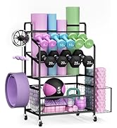 HavenlyYouth Dumbbell Rack Holds Yoga mat, Weight Rack Storage for Home Gym, Workout Equipment Or...
