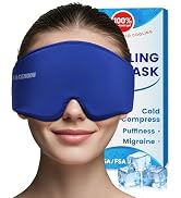 Cooling Gel Eye Mask Sleep: Cold Compress for Puffy Eyes &amp; Migraine Relief - Reusable Gel Sleepin...