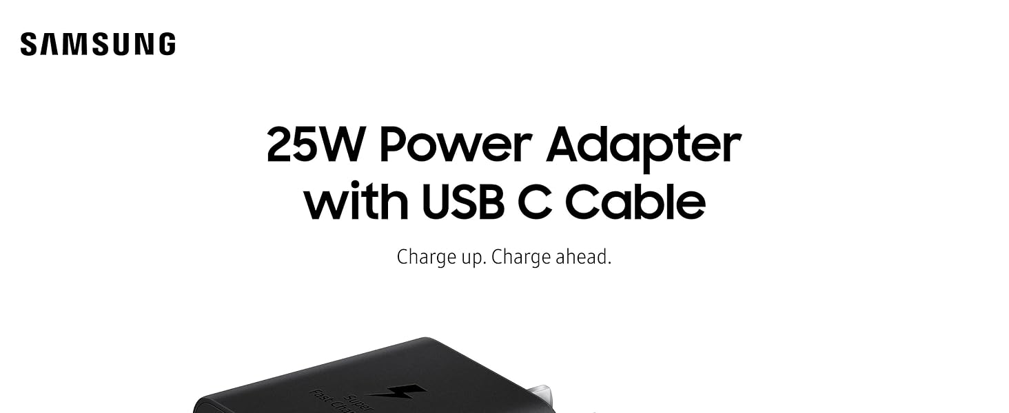 Samsung 25W Power Adapter with USB C Cable Black