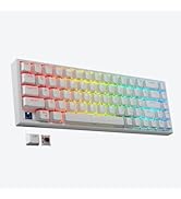Tilted Nation 65% Percent Keyboard - Compact Hot Swappable Mechanical Keyboard - Dual Wired or 2....