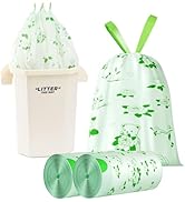 VOK 8 Gallon Trash Bags Drawstring, Medium Trash Bags for Office, Kitchen, Bedroom Trash Cans, Co...