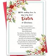 Hongshan Christmas Card for Sister,Sweet Sister Christmas Card Gift from Brother,Unique Poem Xmas...