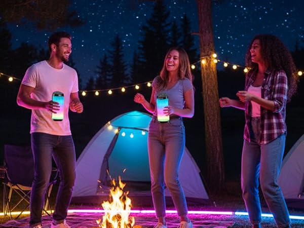 Portable speaker provide double volume and surround sound for larger venues to immerse the party.