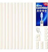 Delamu 157in Cord Covers for Wires on Wall, Cord Hider for 1 Cord, Paintable Cable Hider, Cable M...
