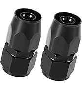 YIUIY 2PCS 8AN Straight Swivel Hose End Fitting for Braided CPE Fuel Line Anodized Aluminum Alloy...