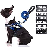 Service Dog Vest Harness and Leash Set, Animire in Training Dog Harness with 8 Dog Patches, Refle...