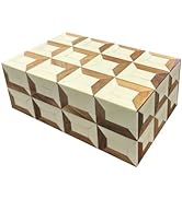 Home Decor Decorative Storage Wooden Boxes Keepsake Box Gifts For All Brown and off white (Felix)