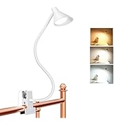 Clip on Light USB Reading Light for Bed with Clamp, Eye Care Reading Book in Bed Light 3 Colors &amp;...