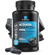 Dr. Robaina Activated Charcoal Capsules 1200 mg – Coconut-Shell Carbon for Gas &amp; Bloating Relief,...