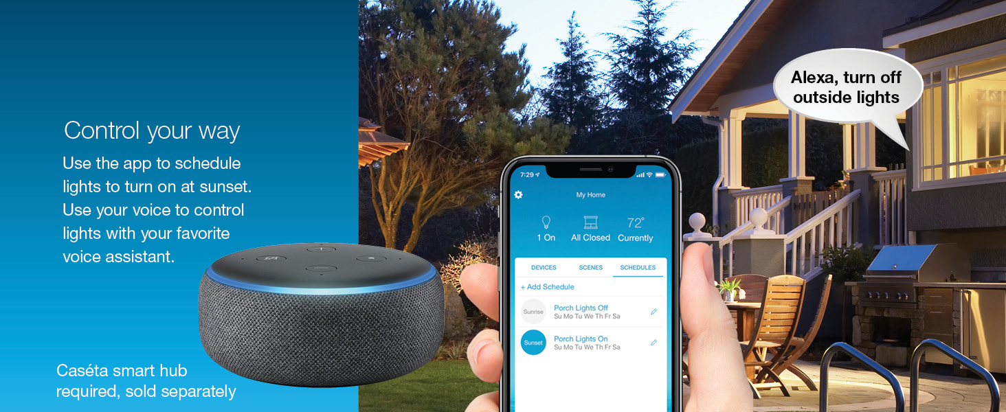 ask your voice assistant to get the lights or use the app