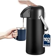 Coffee Carafe for Keeping Hot - 102OZ / 3L Airpot Coffee Dispenser with Pump - Large Coffee Therm...