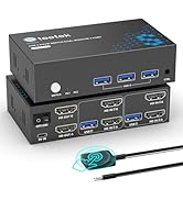 Steetek HDMI KVM Switch 2 Monitors 2 Computers, with 3 USB 3.0 Hub, 4K@60Hz Ultra HD Resolution, ...
