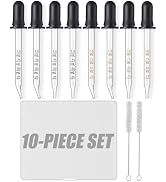 10Pcs Eye Dropper with Storage Case,8 pcs Bent &amp; Straight Tip 1ml Pipette Dropper for Oil with 2 ...