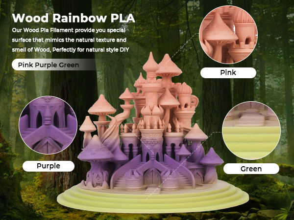 rainbow wood pla