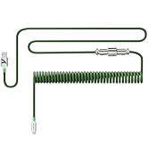 ATTACK SHARK C01 RGB Backlit Custom Coiled USB C to A Cable for Mechanical Keyboard,Double-Sleeve...