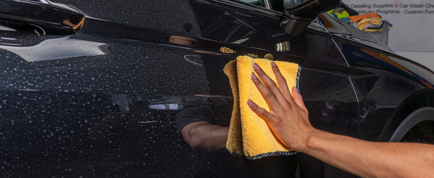 Professional detailing towels ideal for cleaning paint, glass, chrome, and interior trim surfaces