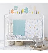 Crib Bedding Sets for Boys 5 Pieces Includes Baby Crib Sheets x2, Cotton Quilt, Baby Blanket &amp; Bo...