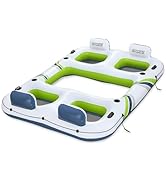 Bestway Hydro Force Breeze Bloc Party Island, Large 4 Person Adult Inflatable Lounger Lake Float ...