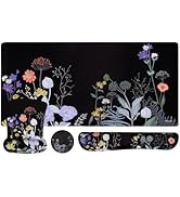 MOSISO Keyboard Mouse Pad Set, Large Gaming Mouse Pad&amp;Keyboard Wrist Rest&amp;Mouse Wrist Rest&amp;Coaste...