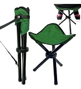 Travel Folding Camping Stool, 14.6 inches Tripod Chair and Maximum weight 210 lbs Outdoor Portabl...