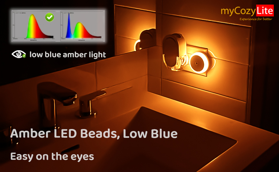 low blue low light amber sleep light warm plug in dusk to dawn