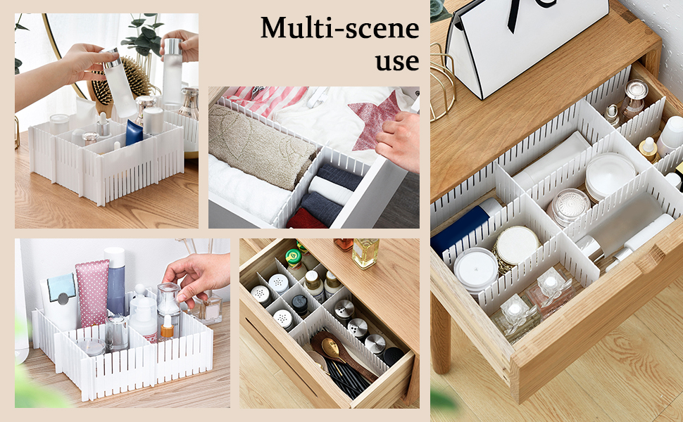 White Adjustable Drawer Dividers